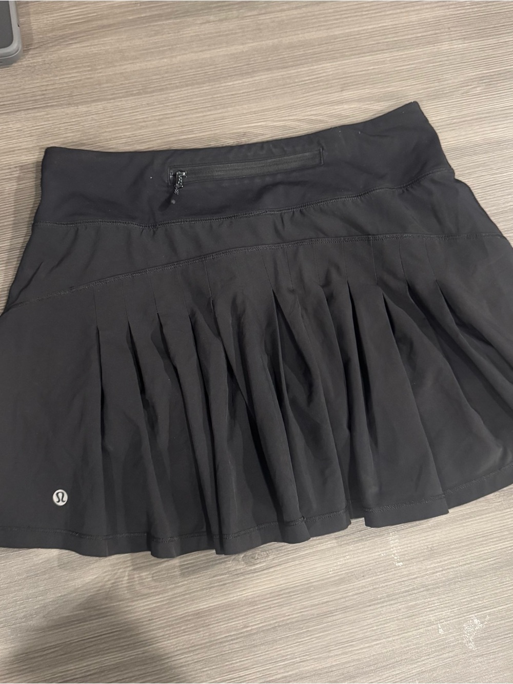 lululemon athletica Black Pleated Tennis Skirt with Zip Pocket